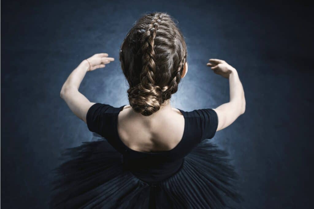 Little girl in leotard and tutu